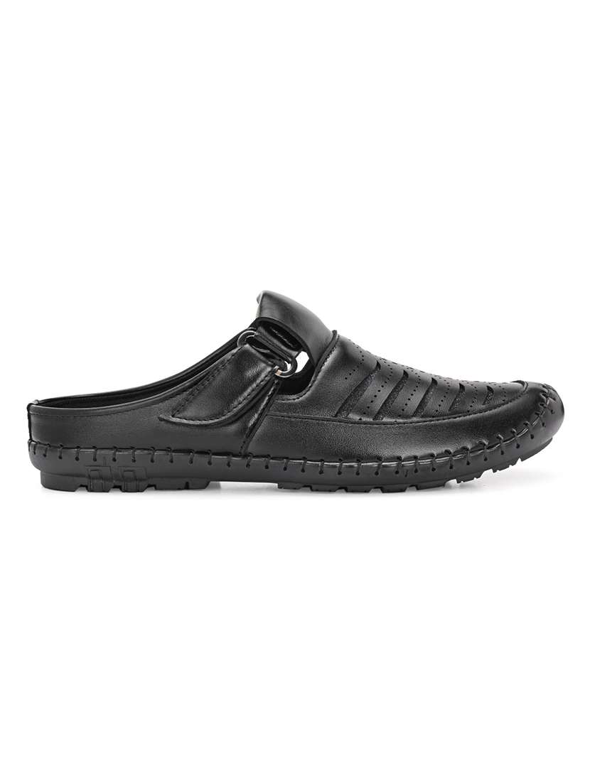 men black slip on sandal - 22327573 -  Standard Image - 5