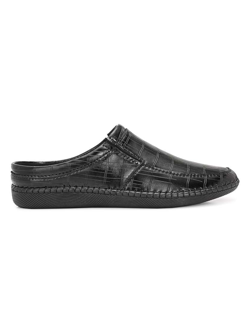 men black slip on formal shoes - 22327575 -  Standard Image - 3