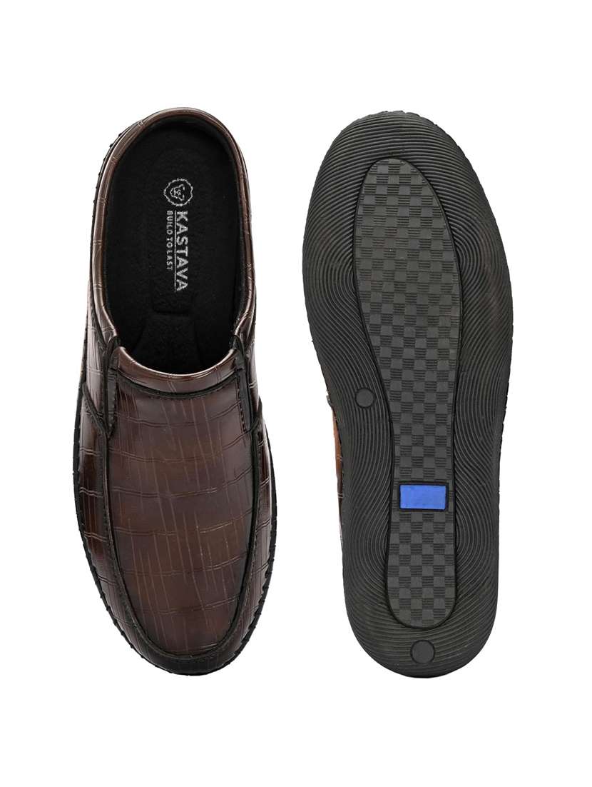 men brown slip on formal shoes - 22327576 -  Standard Image - 5