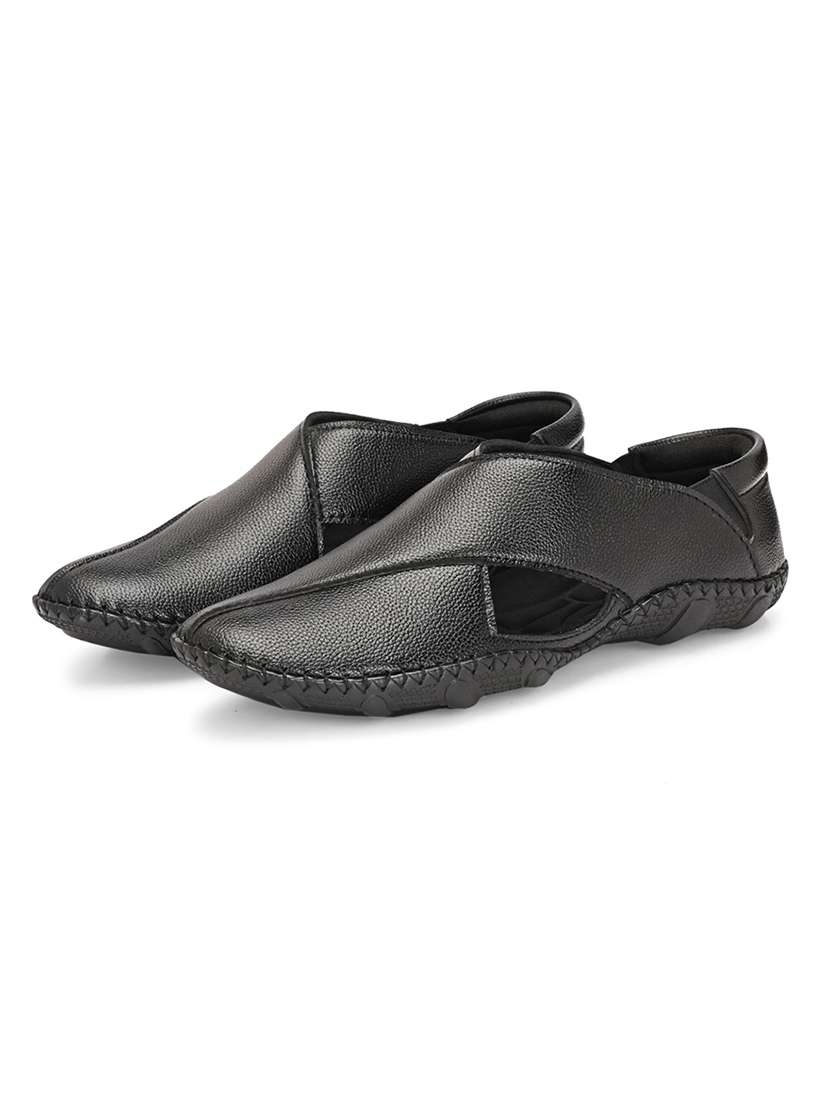 men black slip on sandal - 22327577 -  Standard Image - 3