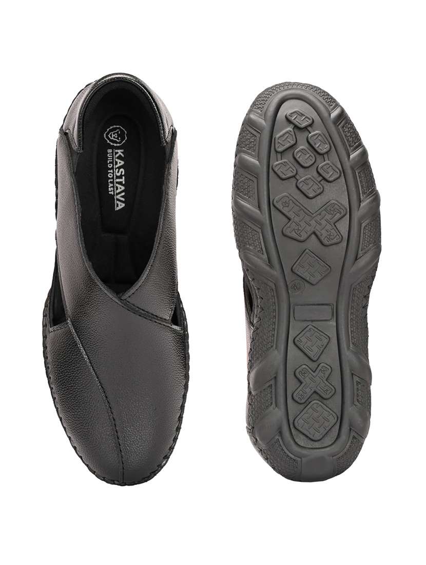 men black slip on sandal - 22327577 -  Standard Image - 5