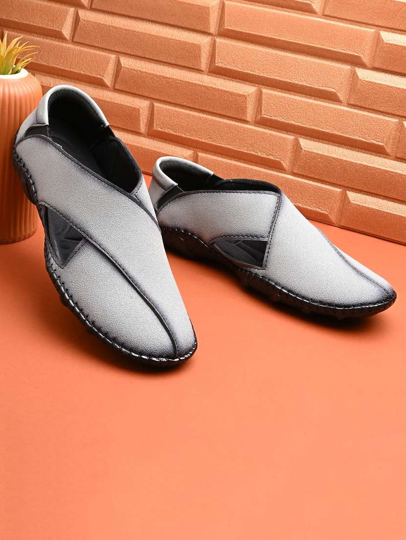 men grey slip on sandal
