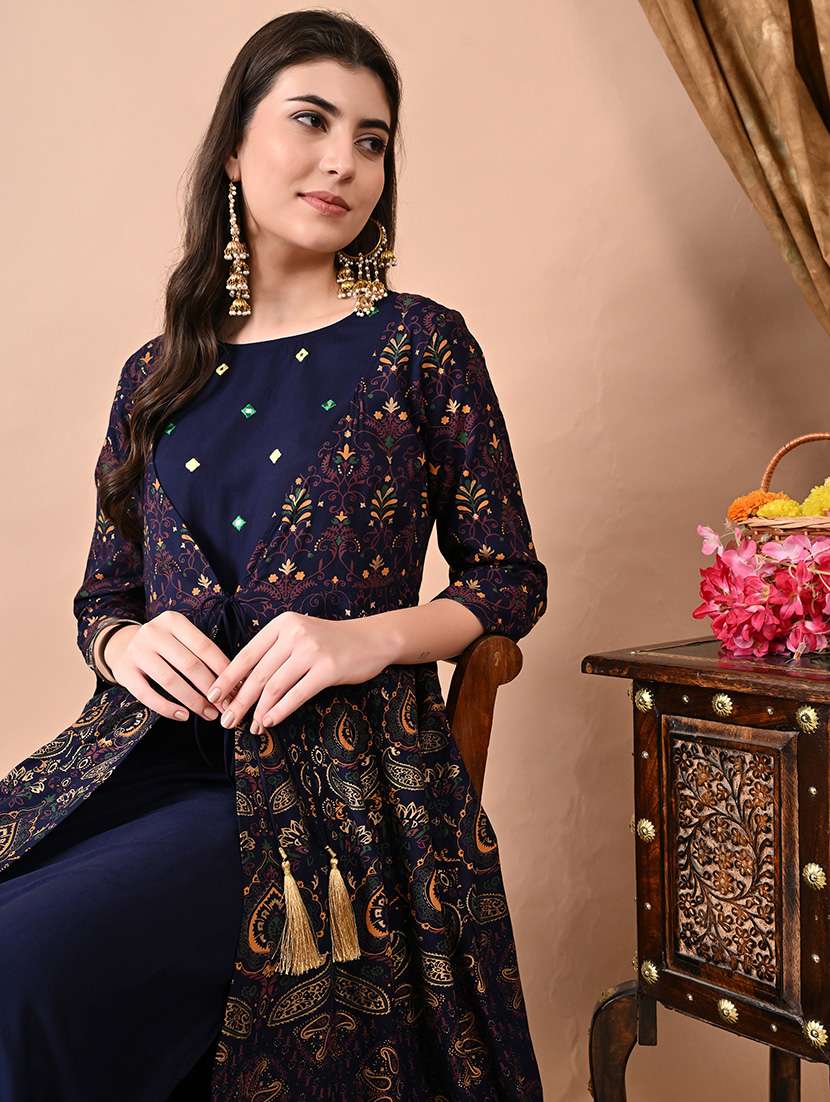 women printed three quarter sleeve kurta - 22327589 -  Standard Image - 5