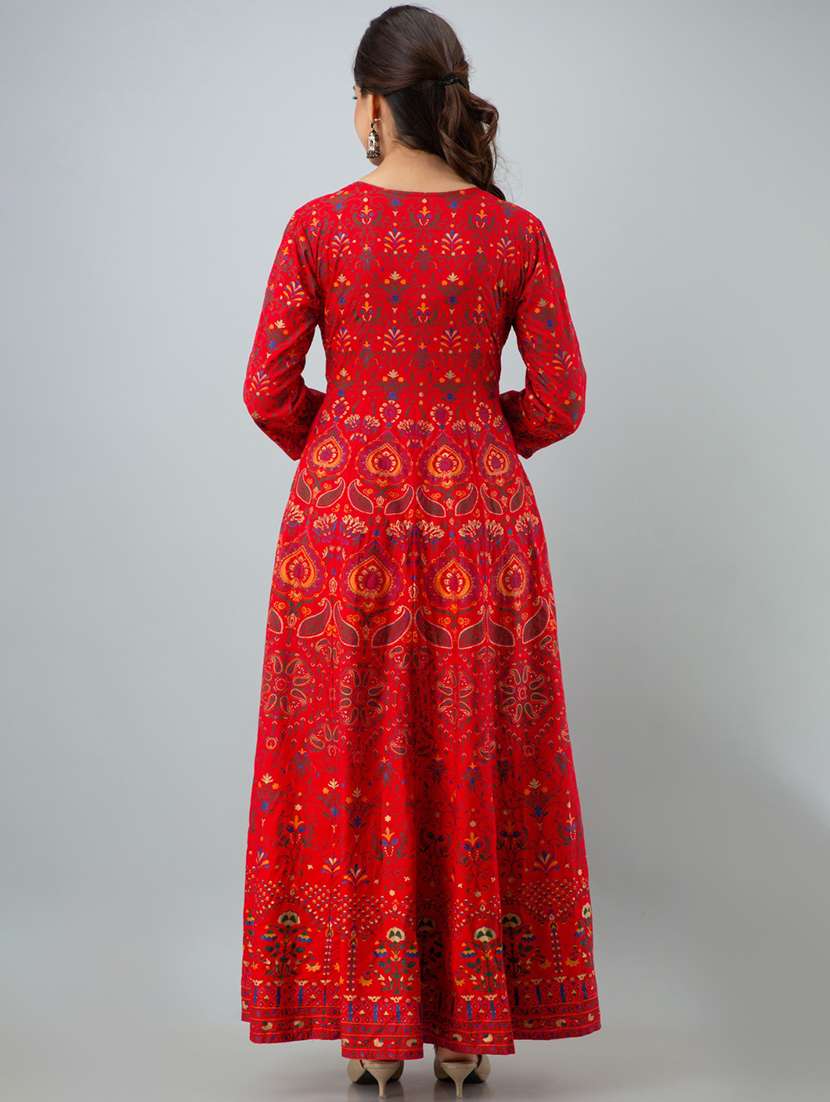 women printed three quarter sleeve kurta - 22327590 -  Standard Image - 3