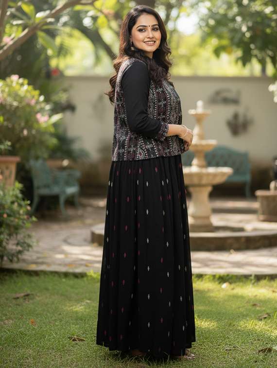 women printed three quarter sleeve kurta - 22327591 -  Standard Image - 3