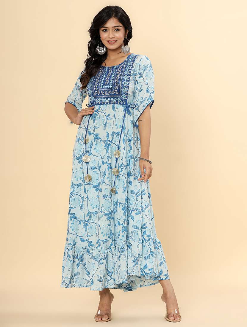 women printed round neck dress - 22327596 -  Standard Image - 3