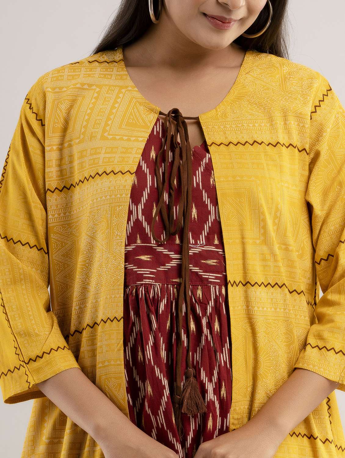  women printed three quarter sleeve maternity wear dress - 22327603 -  Standard Image - 5