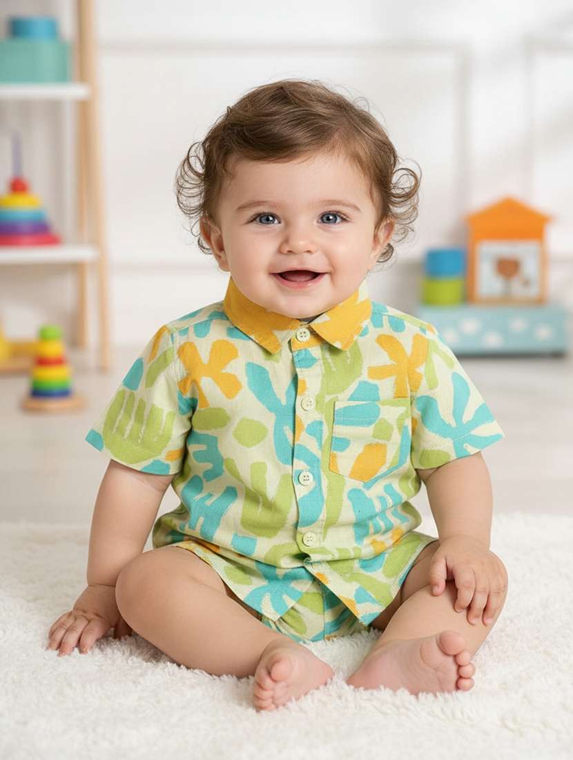 green cotton shirt