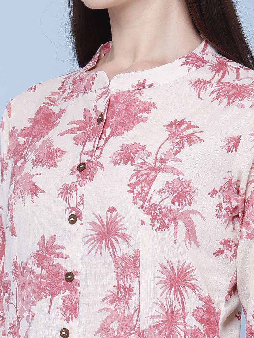 women printed three quarter sleeves a-line kurta - 22327787 -  Standard Image - 5
