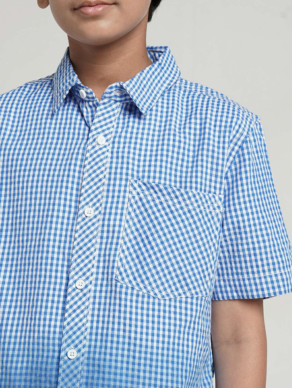 boys checkered collared short sleeve shirt - 22327850 -  Standard Image - 5