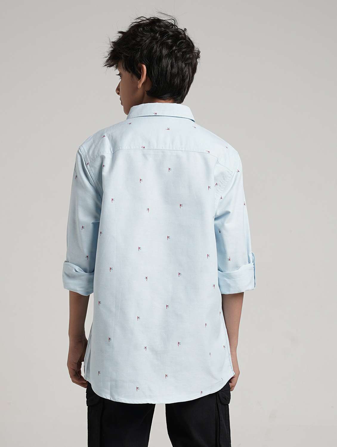 boys printed collared roll up sleeve shirt - 22327852 -  Standard Image - 3