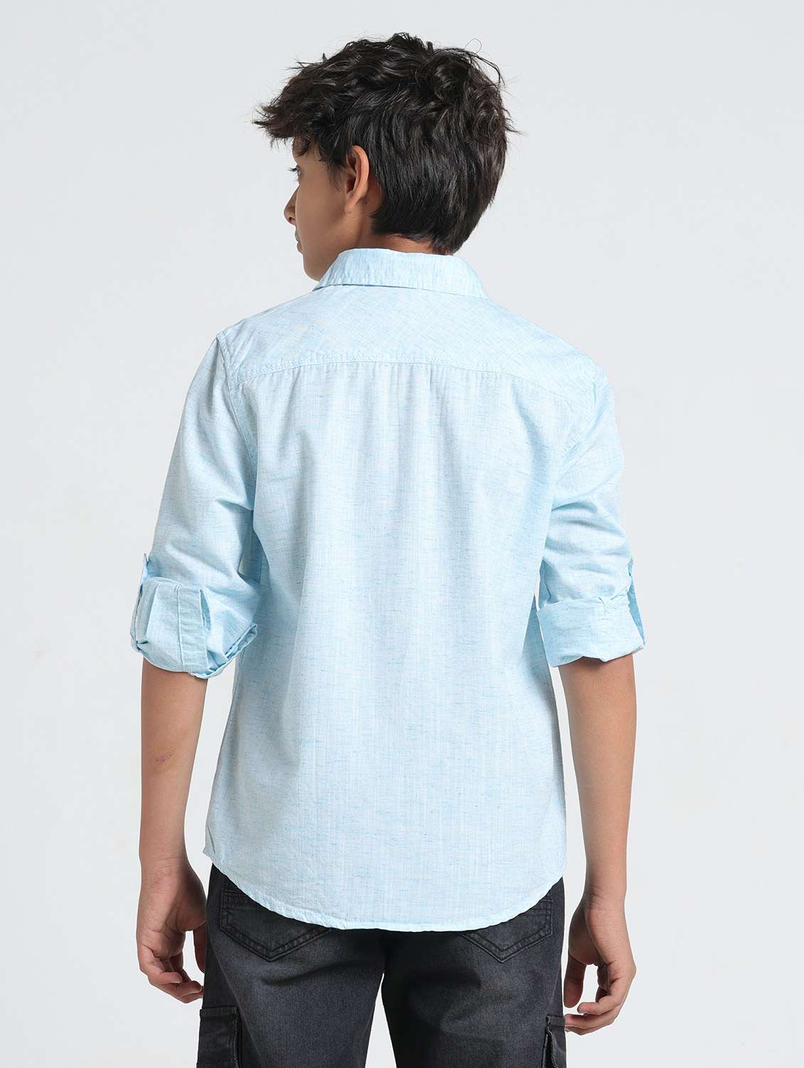 boys printed collared roll up sleeve shirt - 22327853 -  Standard Image - 3