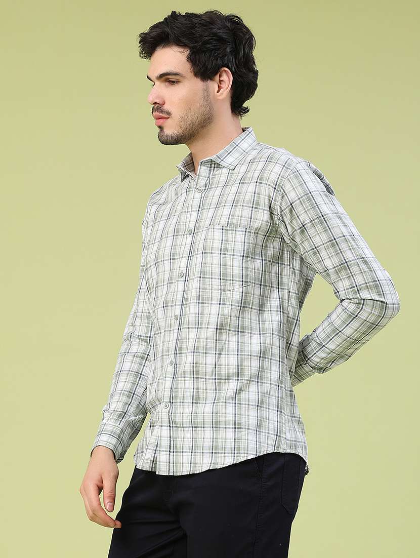 men checkered long sleeve slim fit casual shirt - 22327878 -  Standard Image - 3