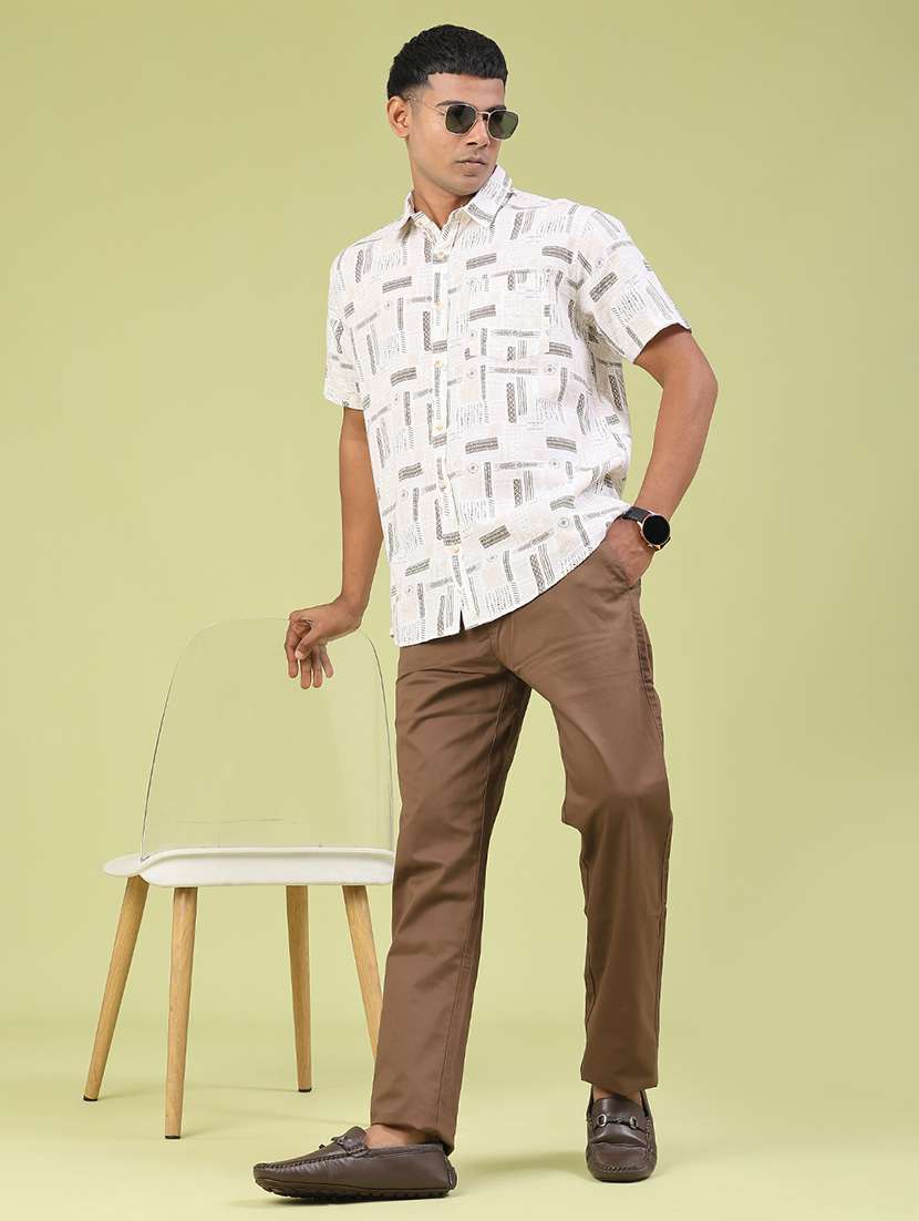 men solid mid rise chinos casual trouser - 22327983 -  Standard Image - 5