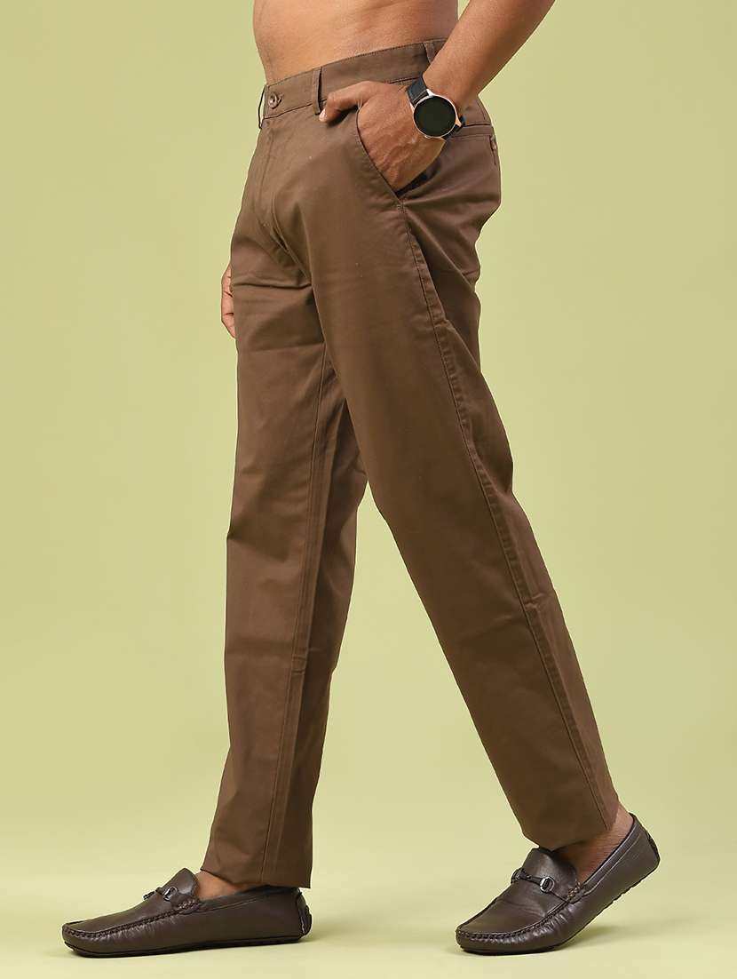 men solid mid rise chinos casual trouser - 22327984 -  Standard Image - 3