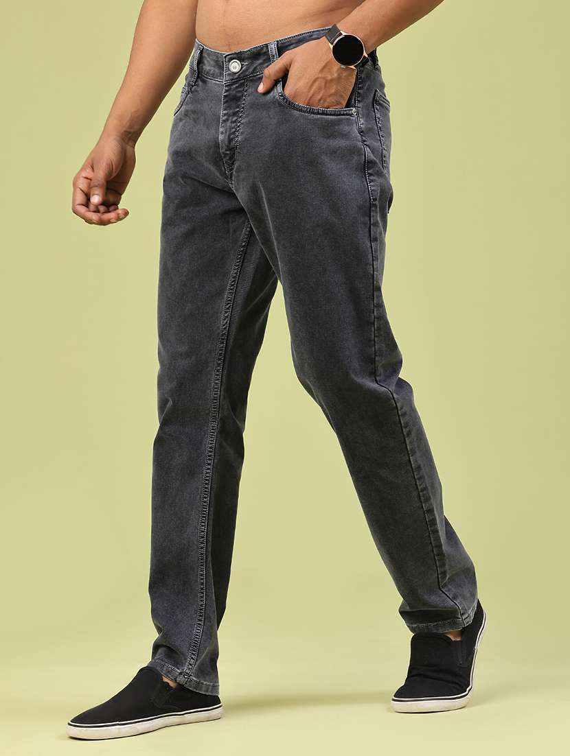 men plain mid rise full length jeans - 22328005 -  Standard Image - 3
