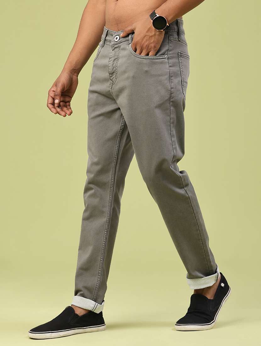 men plain mid rise full length jeans - 22328007 -  Standard Image - 3