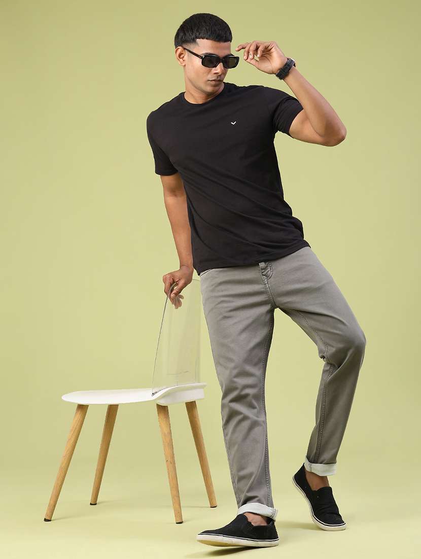 men plain mid rise full length jeans - 22328007 -  Standard Image - 5