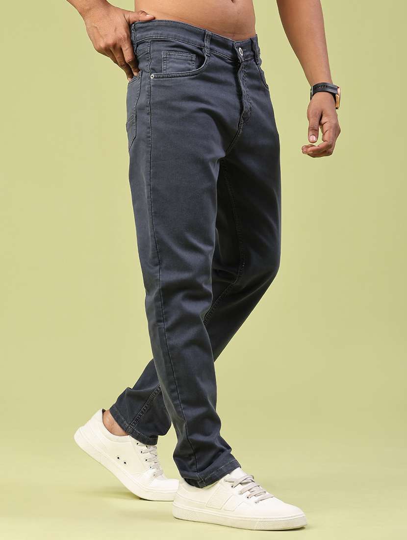 men plain mid rise full length jeans - 22328009 -  Standard Image - 3