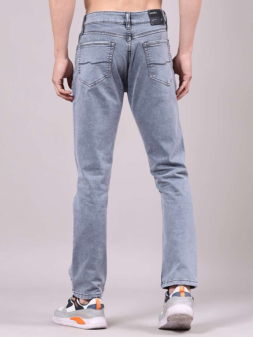 men plain mid rise full length jeans - 22328011 -  Standard Image - 3