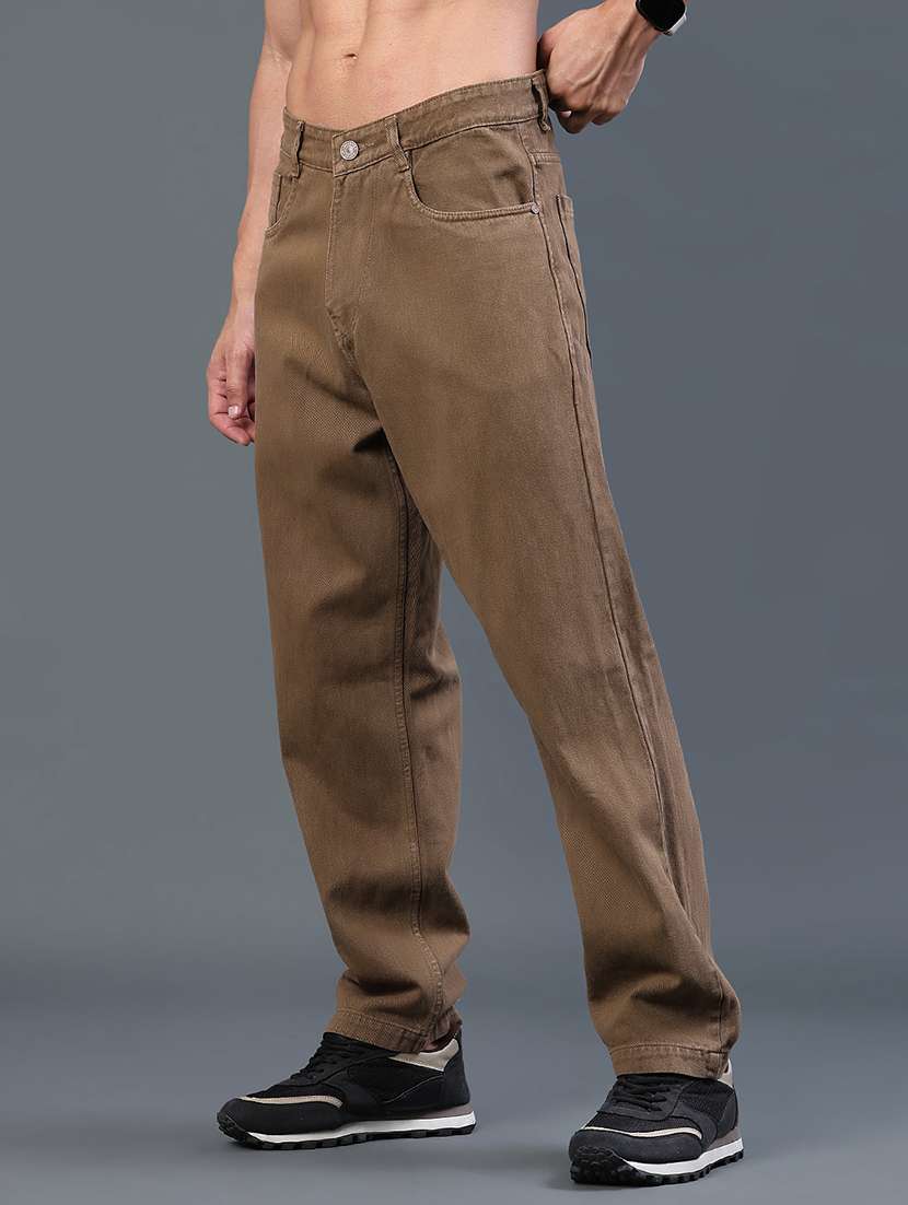 men solid mid rise baggy jeans - 22328034 -  Standard Image - 3