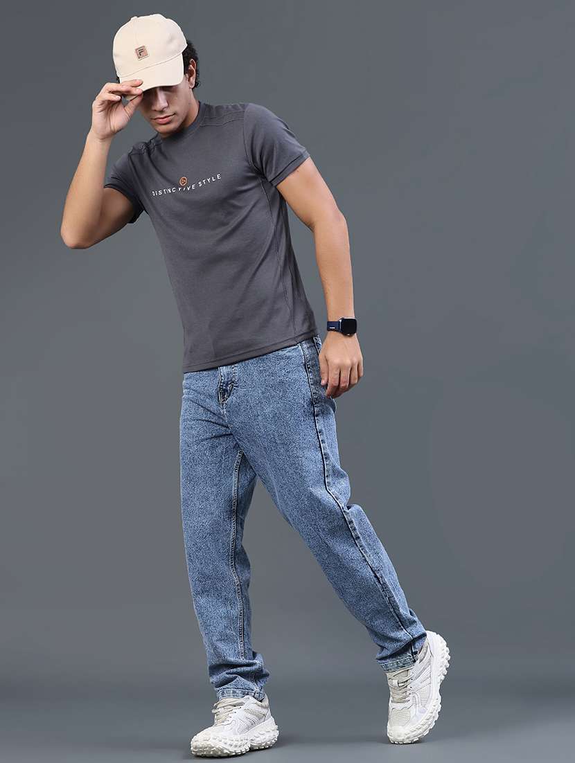 men plain mid rise full length relaxed fit jeans - 22328043 -  Standard Image - 5