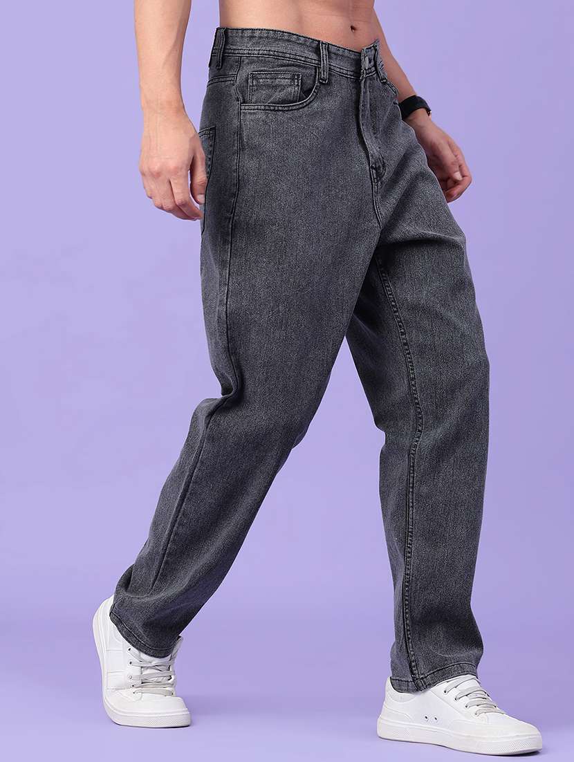 men plain mid rise full length relaxed fit jeans - 22328044 -  Standard Image - 3