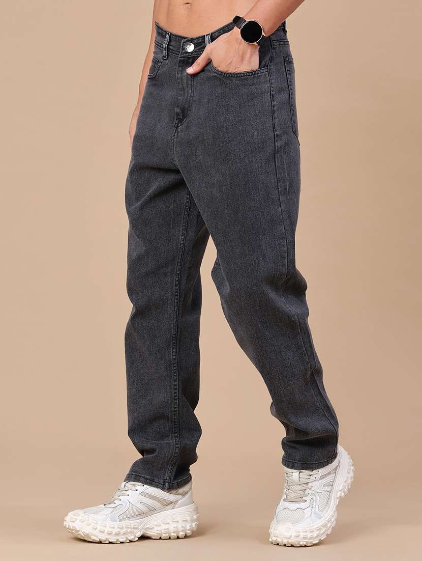 men plain mid rise full length relaxed fit jeans - 22328045 -  Standard Image - 3