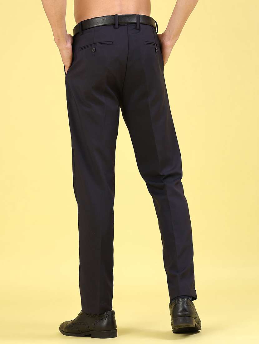men solid mid rise flat front formal trouser - 22328073 -  Standard Image - 3