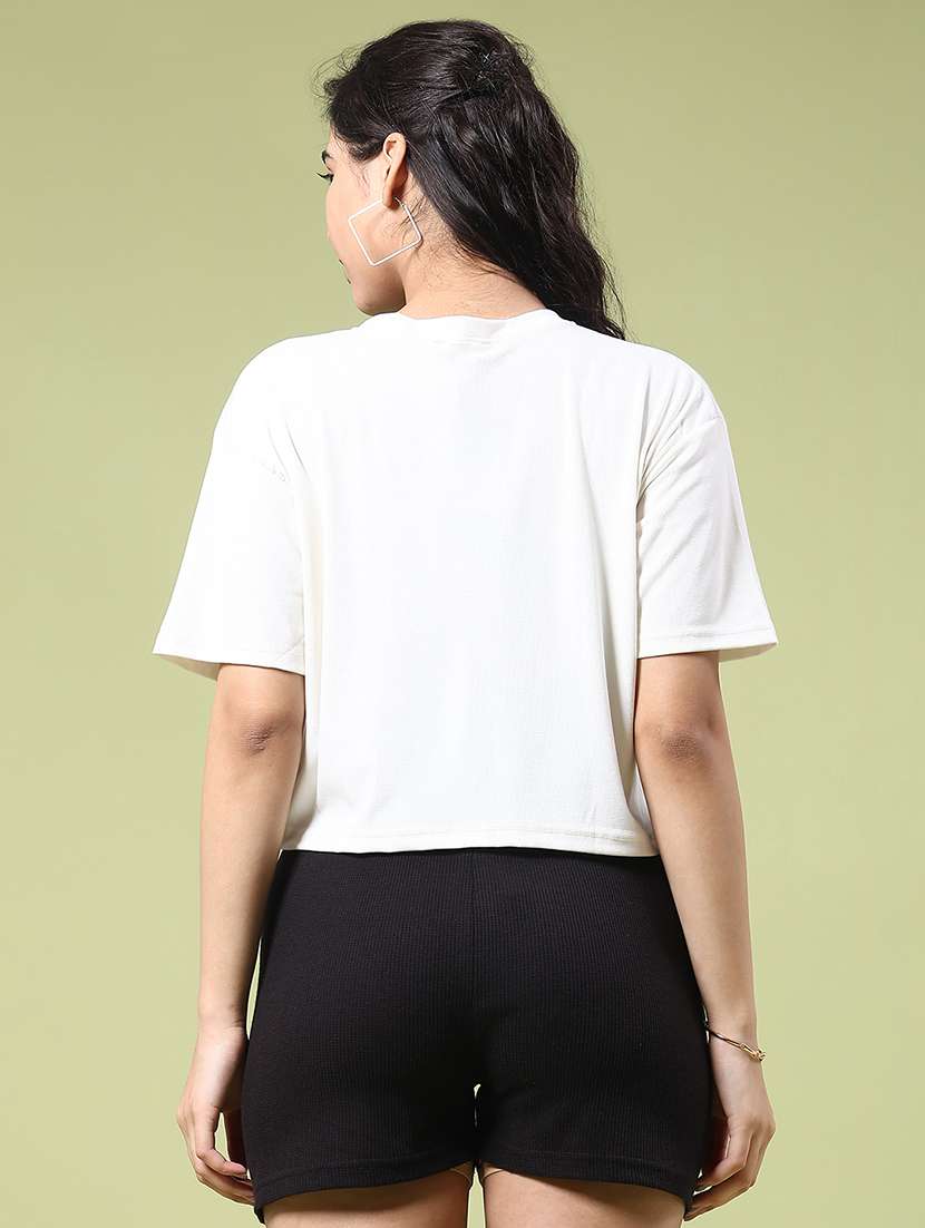 Women Printed Short Sleeve Crop T-shirt - 22328095 -  Standard Image - 3