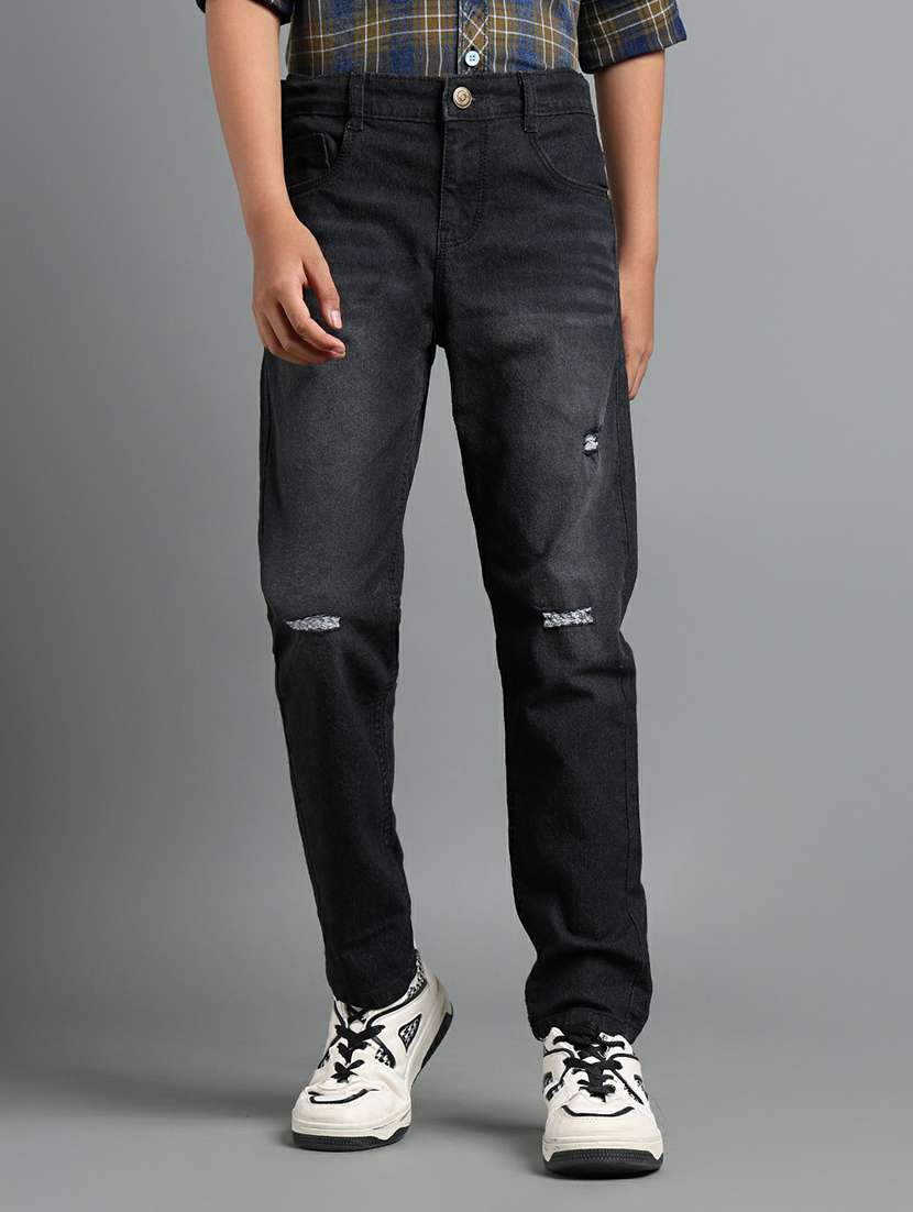 boys distressed mid rise slim fit jean
