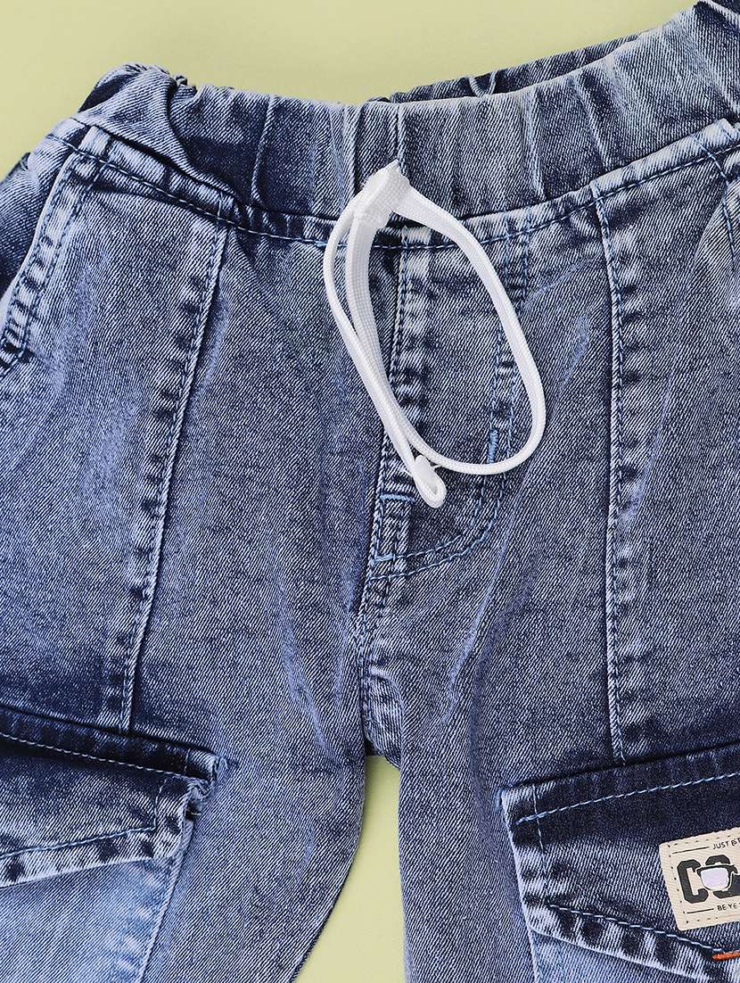boys washed mid rise cargo jeans - 22328214 -  Standard Image - 3