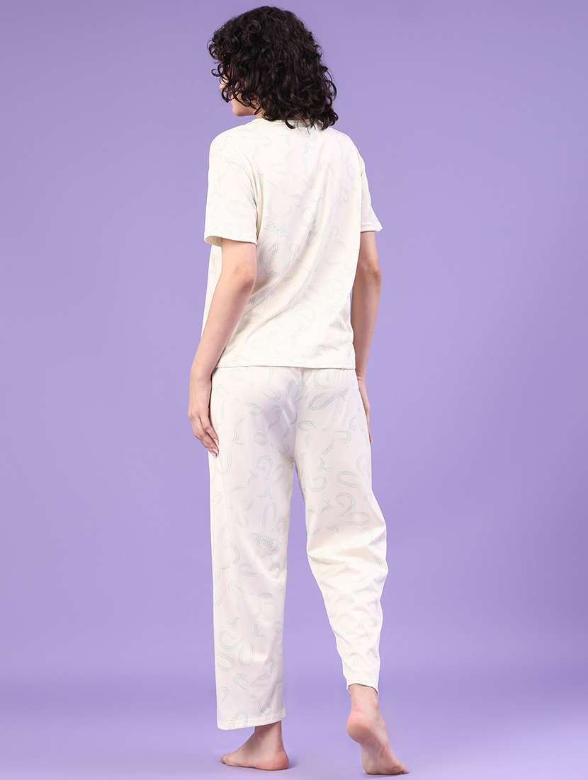 women printed short sleeve pyjama set nightwear - 22328279 -  Standard Image - 3