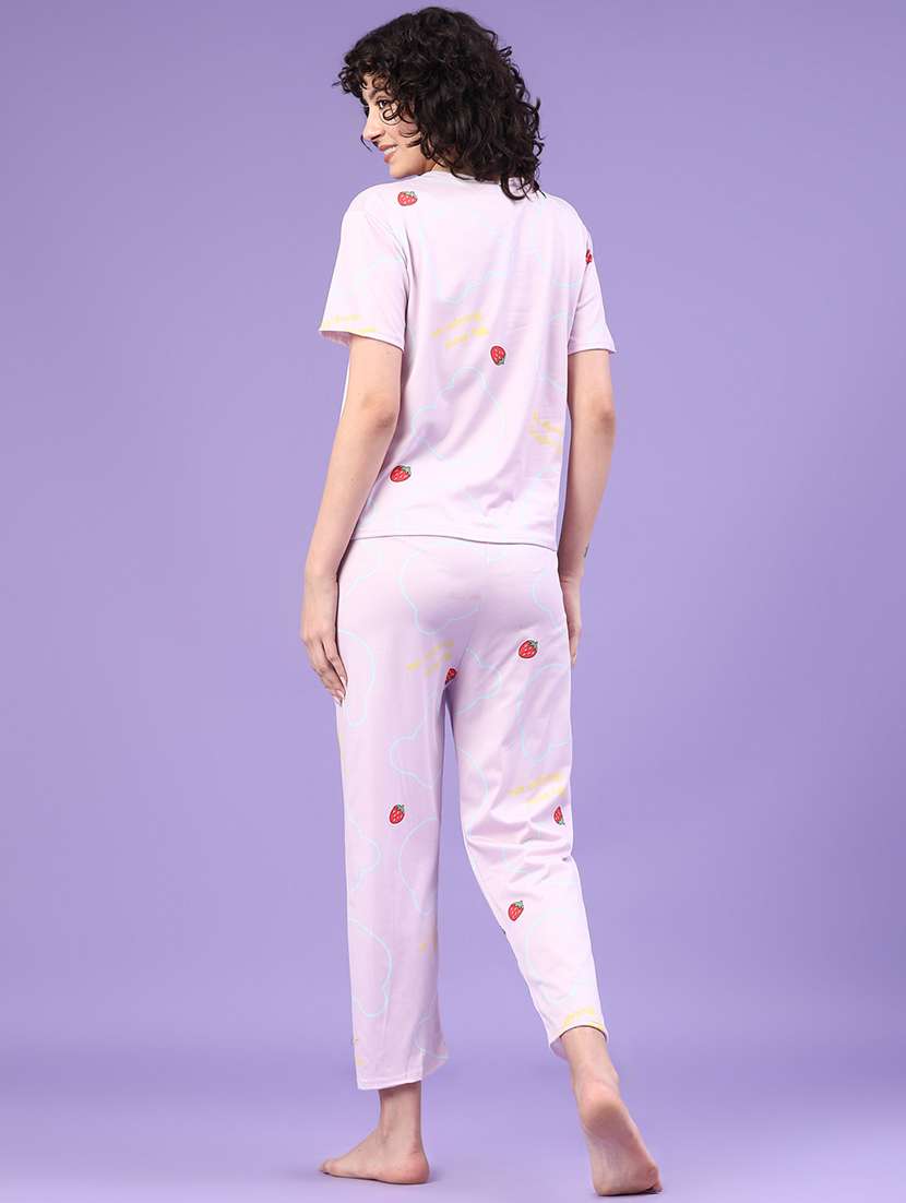 women printed short sleeve pyjama set nightwear - 22328280 -  Standard Image - 3