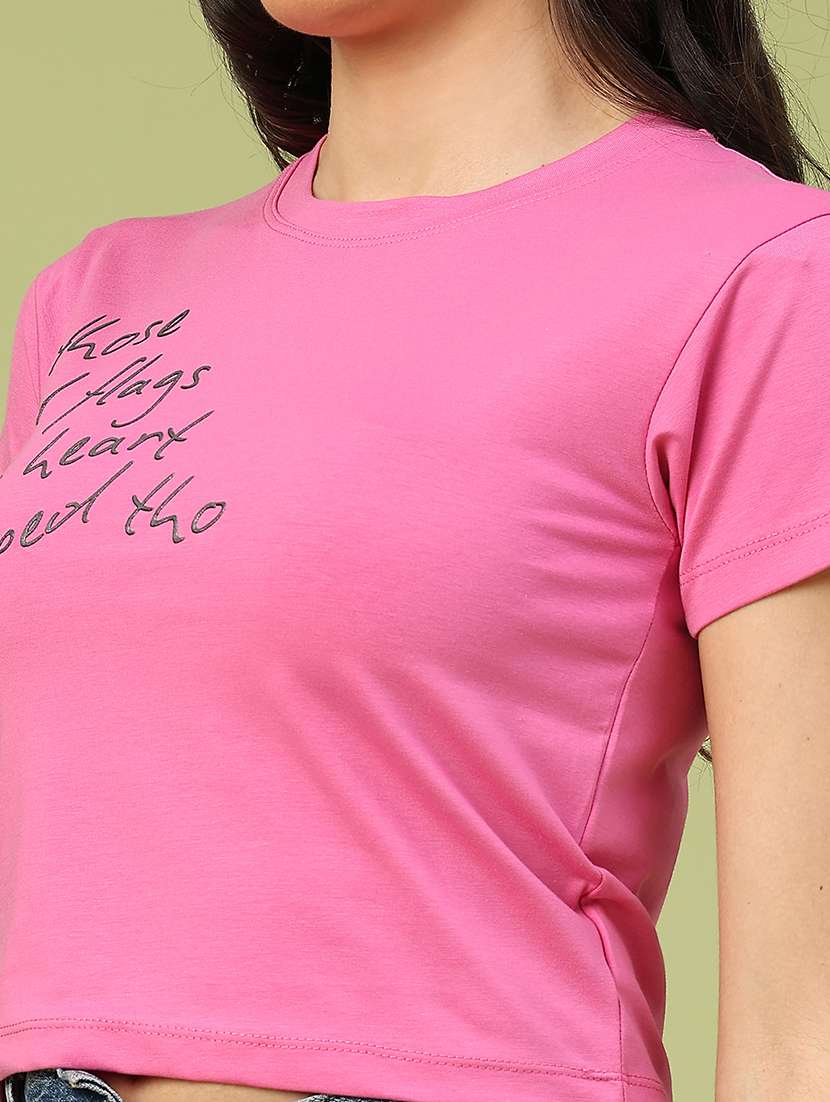 women printed short sleeve crop t-shirt - 22328402 -  Standard Image - 5