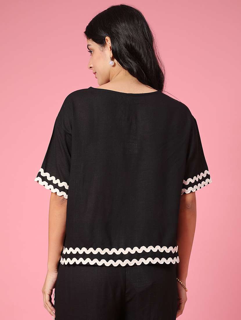 Women Solid Short Sleeve Top - 22328409 -  Standard Image - 3