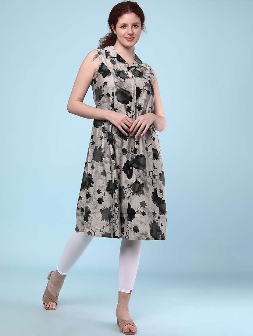 multi colored rayon shirt dress - 22328435 -  Standard Image - 5