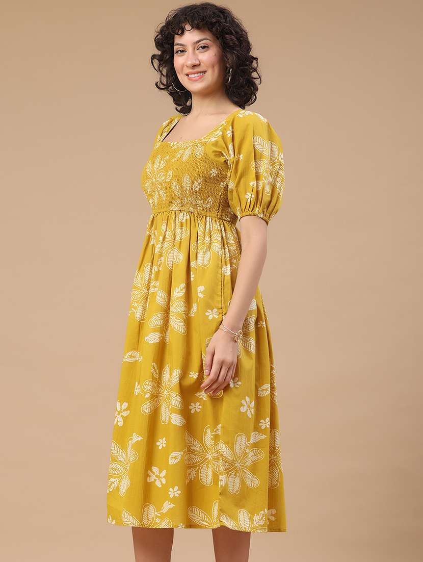 Women Printed Puff Sleeves A-line Dress - 22328512 -  Standard Image - 3