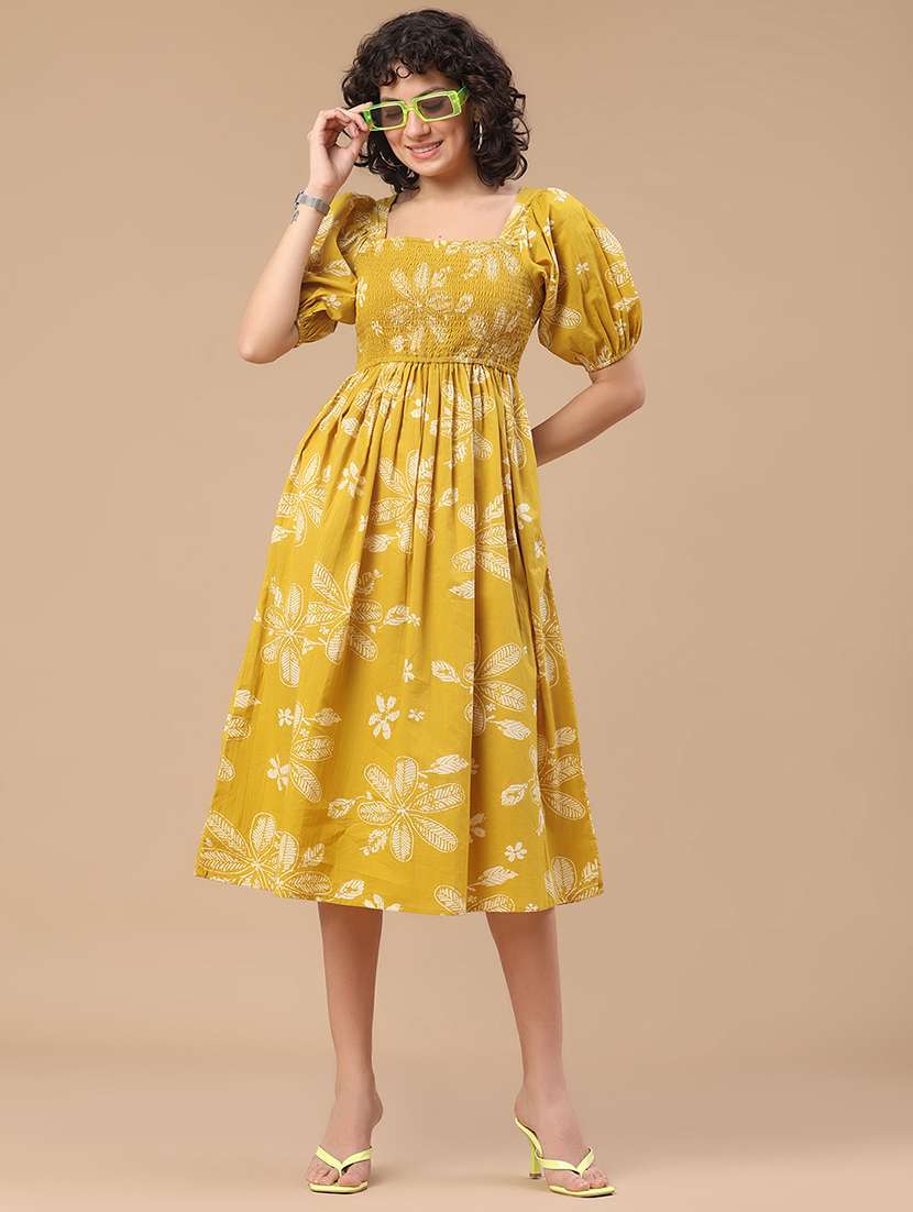 Women Printed Puff Sleeves A-line Dress - 22328512 -  Standard Image - 5