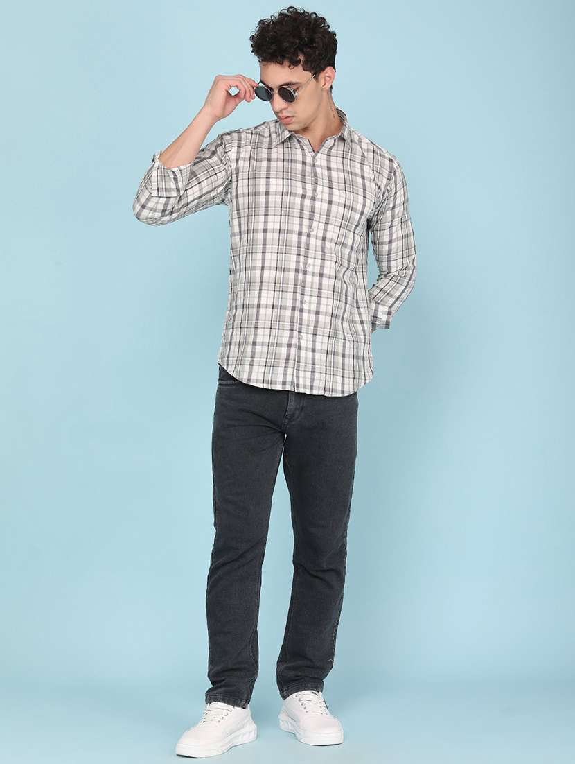 men checkered long sleeve slim fit casual shirt - 22328539 -  Standard Image - 5