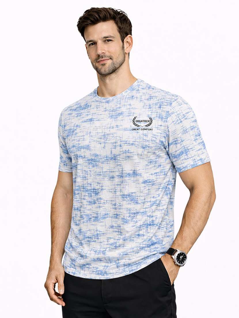 men printed short sleeve regular fit t-shirt