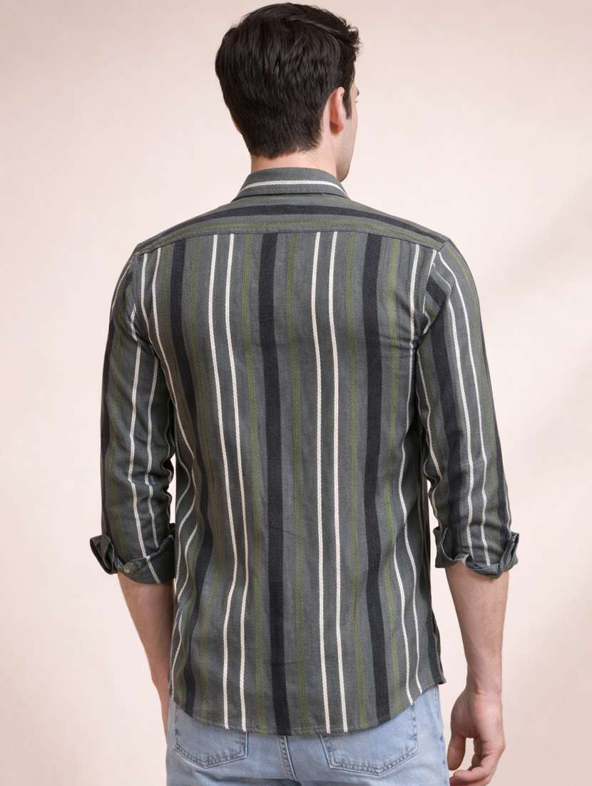 men striped long sleeve regular fit casual shirt - 22328562 -  Standard Image - 3