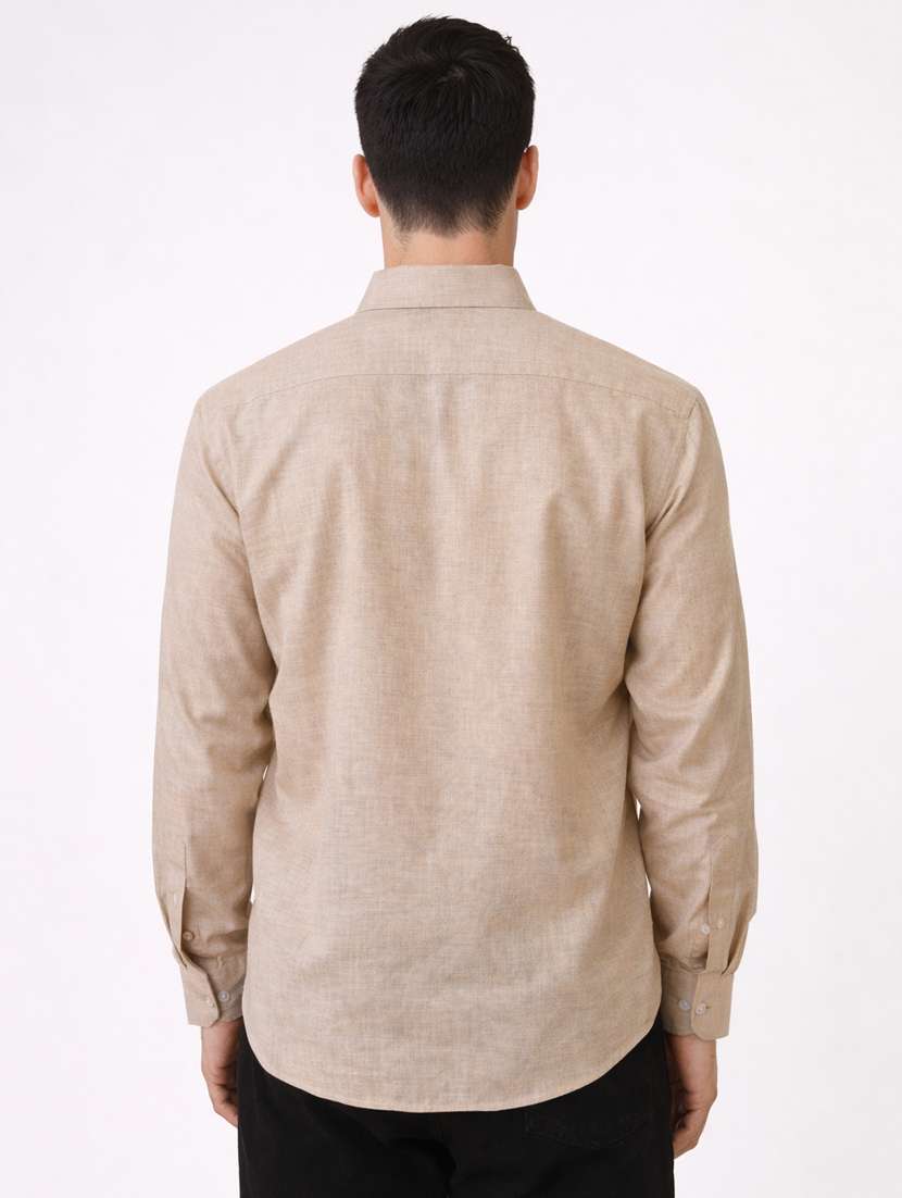 men solid long sleeve regular fit casual shirt - 22328563 -  Standard Image - 3