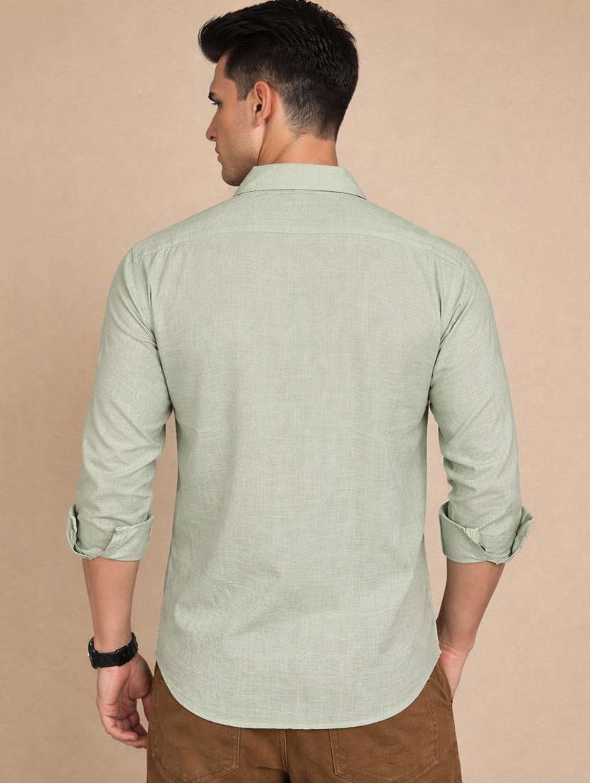men solid long sleeve regular fit casual shirt - 22328564 -  Standard Image - 3