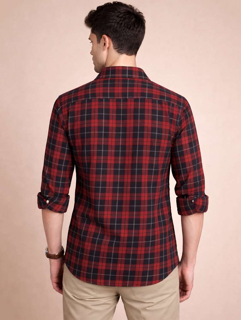 men checkered long sleeve regular fit casual shirt - 22328579 -  Standard Image - 3