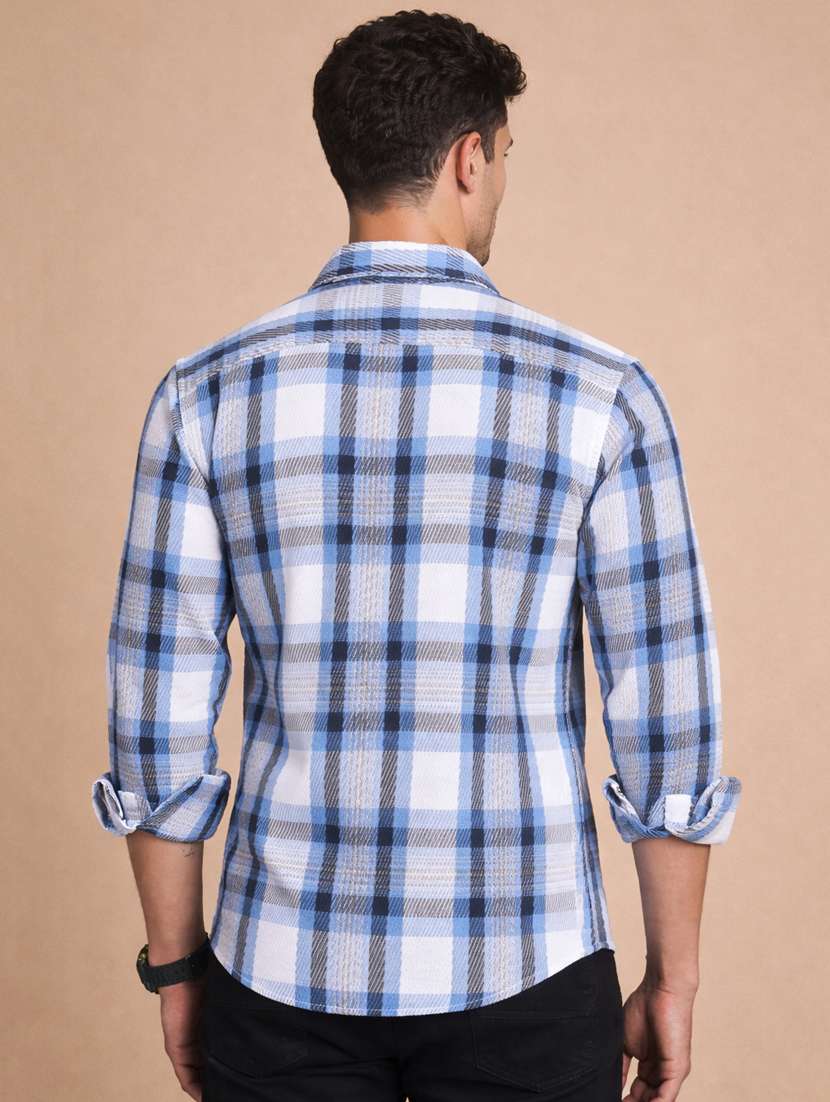 men checkered long sleeve regular fit casual shirt - 22328582 -  Standard Image - 3