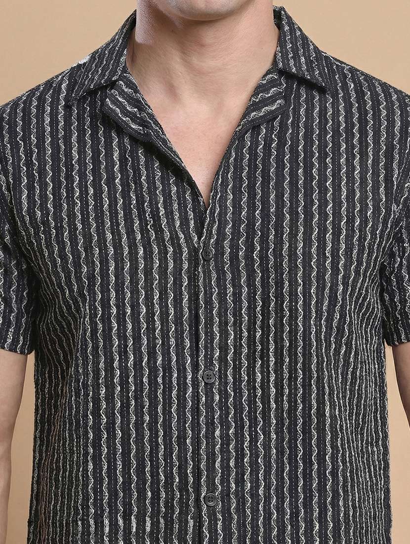 men self design short sleeve regular fit casual shirt - 22328587 -  Standard Image - 3