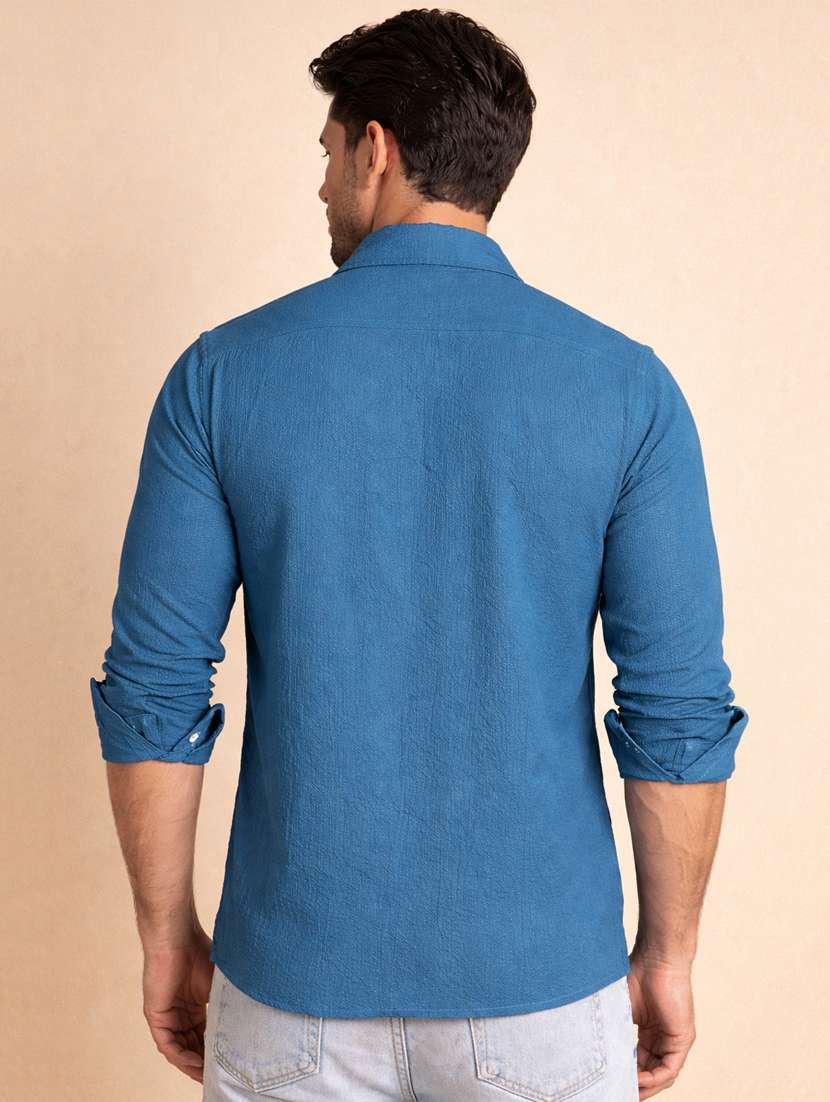 Men Solid Long Sleeve Regular Fit Casual Shirt - 22328594 -  Standard Image - 3