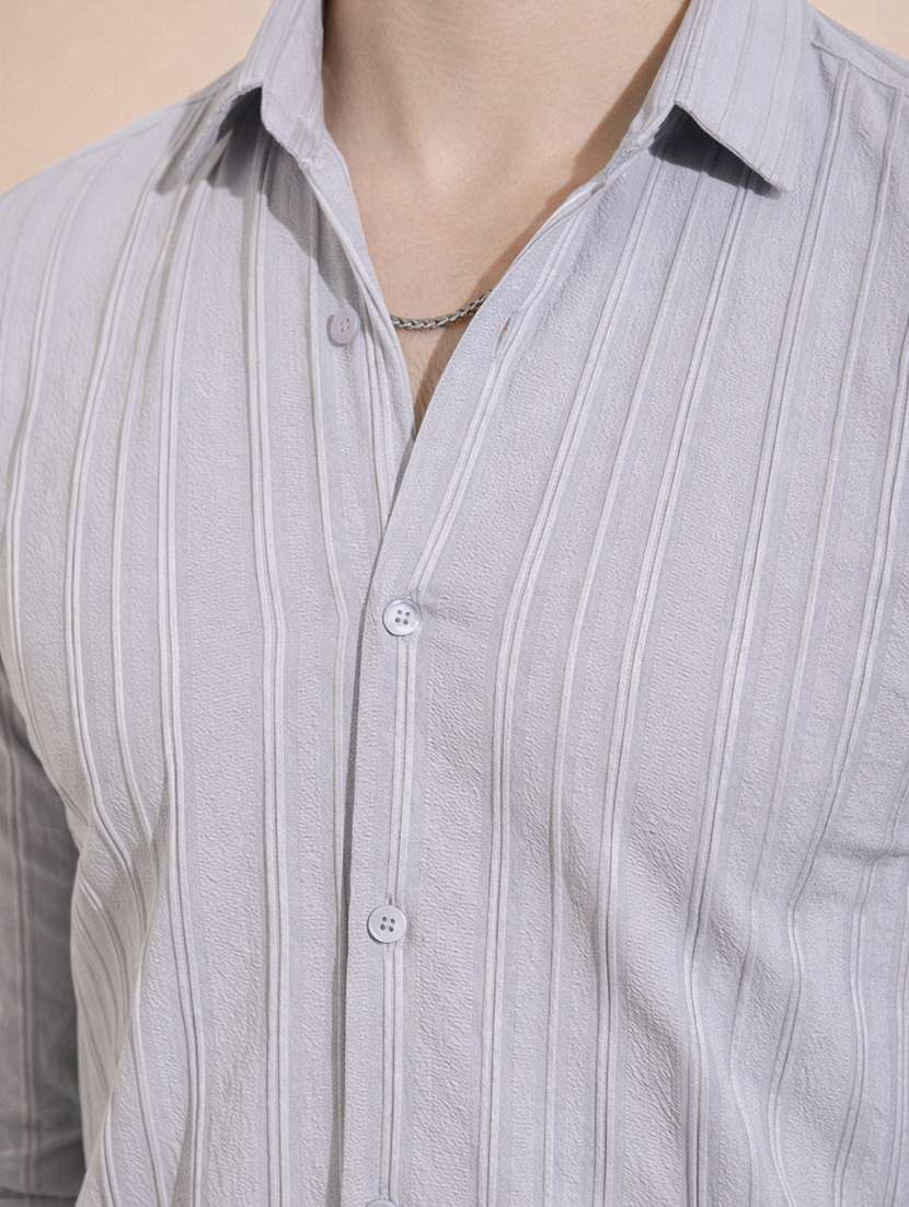 men striped long sleeve regular fit casual shirt - 22328620 -  Standard Image - 3