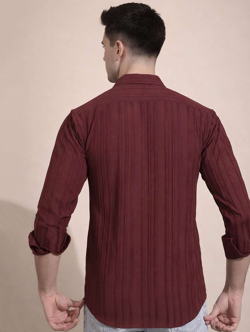 men striped long sleeve regular fit casual shirt - 22328621 -  Standard Image - 3
